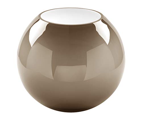 Fink Vase Moon - aus Opalglas mundgeblasen und durchgefärbt Greige H 21 cm von Fink
