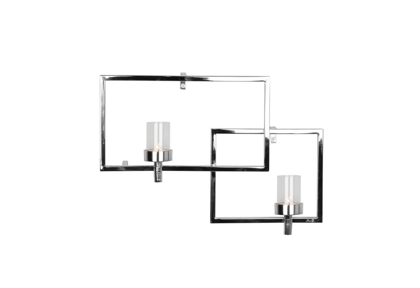 Fink Wandkerzenhalter ESCALA - Wandleuchter silber - Glas/ Metall - B. 42cm - Teelichthalter (1xWanddekoration, Wandleuchter, 1 St., 1 Stück), Wand-Kerzenhalter - Wanddeko - Teelicht - Kerzenleuchter - Leuchter von Fink