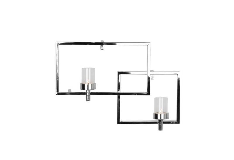 Fink Wandkerzenhalter ESCALA - Wandleuchter silber - Glas/ Metall - B. 42cm - Teelichthalter (1xWanddekoration, Wandleuchter, 1 St., 1 Stück), Wand-Kerzenhalter - Wanddeko - Teelicht - Kerzenleuchter - Leuchter von Fink