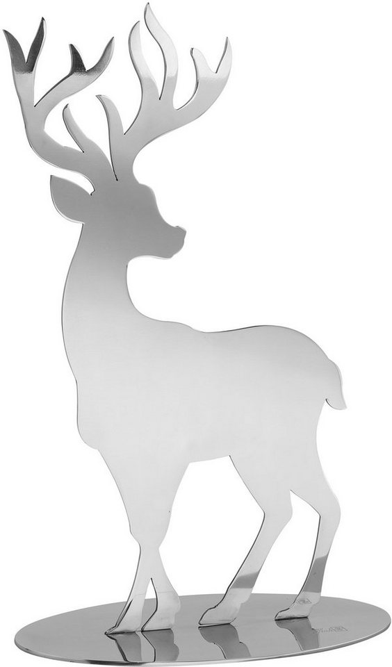 Fink Weihnachtsfigur Hirsch JASPER, Weihnachtsdeko (Set, 2 St), aus Edelstahl von Fink