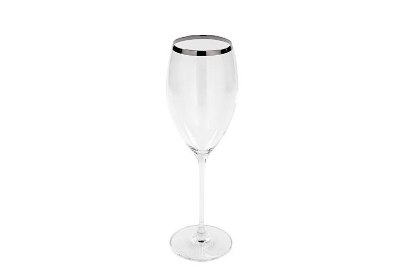 Fink Weißweinglas PLATINUM2 Weißweinglas - silber, klar - Glas, Platinumauflage - H.27cm, Glas, Platinumauflage, Eleganter Weißweinglaskelch - Weinglas & Weißweinbecher für Genießer von Fink