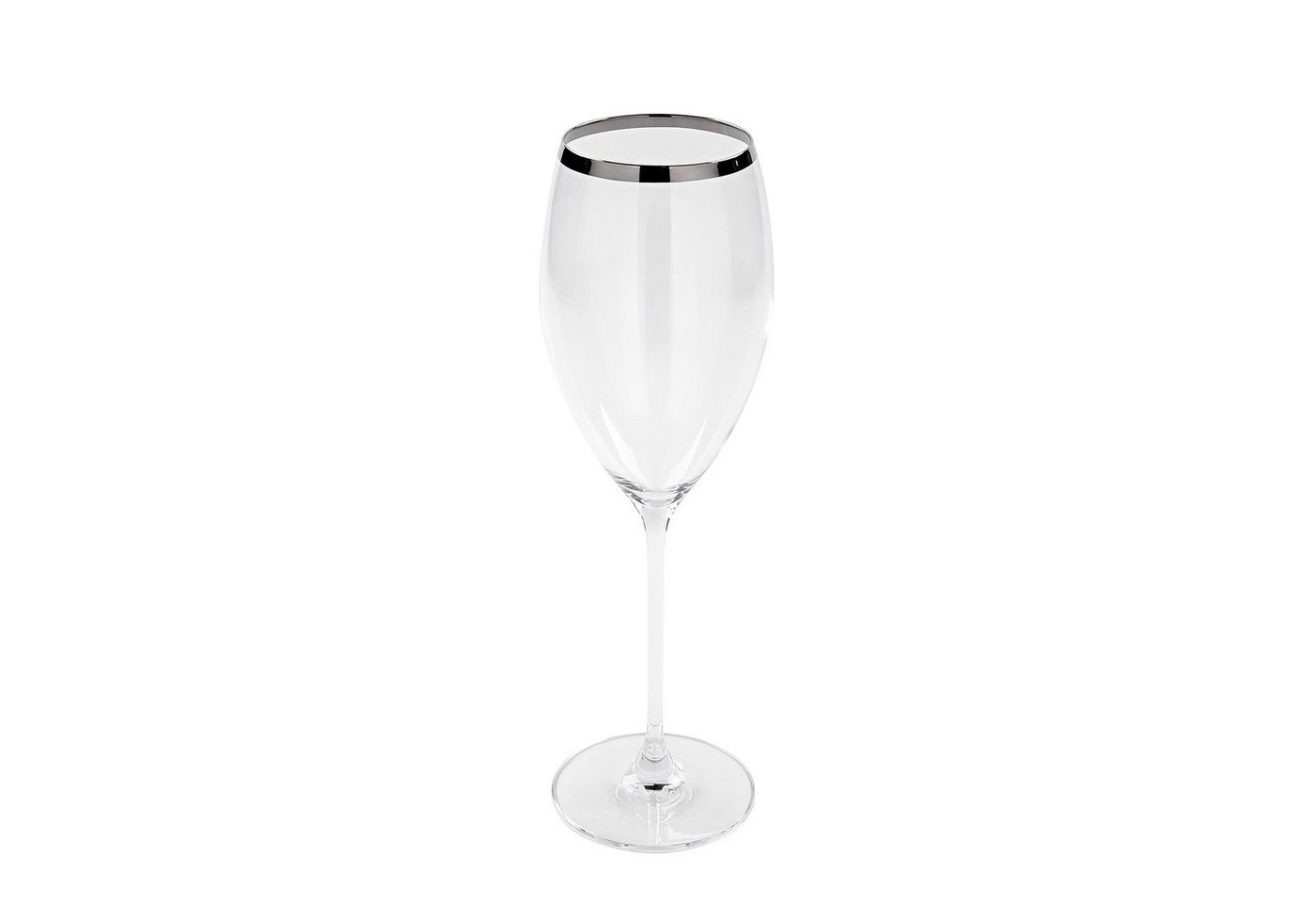 Fink Weißweinglas Weißweinglas PLATINUM - transparent - Glas, Glas, Platinumauflage, H.27cm x B.6cm x T.6cm - Füllmenge 580 ml von Fink