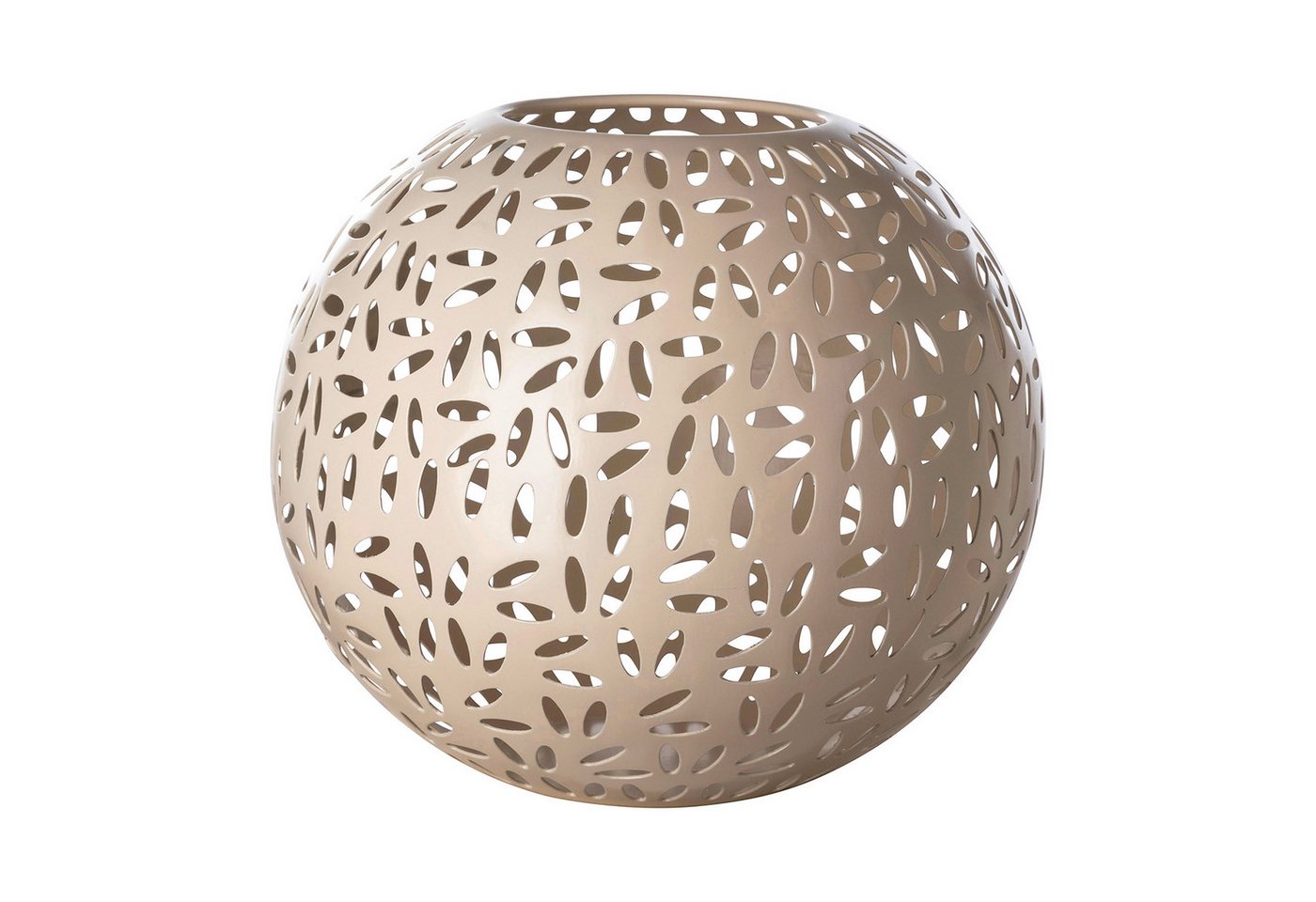 Fink Windlicht DARIA Windlicht - H.20cm x D.24cm - taupe - Eisen - Wohnaccessoire (1 St., Kerzenleuchter - Windlichthalter), Eleganter Kerzenhalter Leuchter - Deko für stilvolle Atmosphäre von Fink