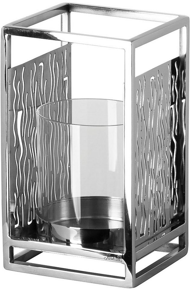 Fink Windlicht Kerzenhalter NICOSA (1 St), aus Edelstahl und Glas, mit ausgestanzten Cut-Outs von Fink