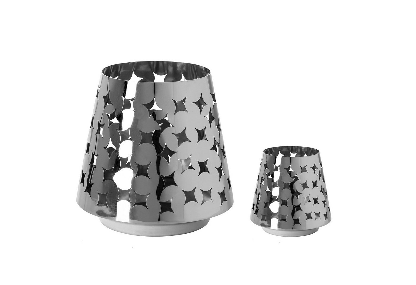 Fink Windlicht LUMA - 2er Set Windlichter aus Edelstahl - silber - Teelichthalter (2er Set Windlicht, 2er Set), Teelicht - Kerzenlicht - Geschenkeset - Dekoration - Kerzenhalter von Fink