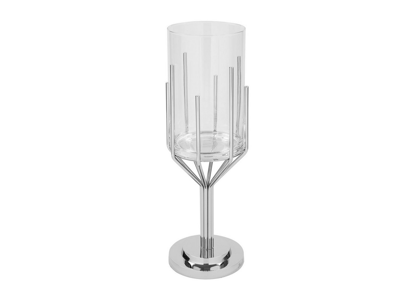 Fink Windlicht LUXOR Windlicht - H.49,5cm x D.16,5cm - silber - Aluminium/Edelstahl (1 St., Kerzenleuchter - Windlichthalter), Eleganter Kerzenhalter Leuchter - Deko für stilvolle Atmosphäre von Fink
