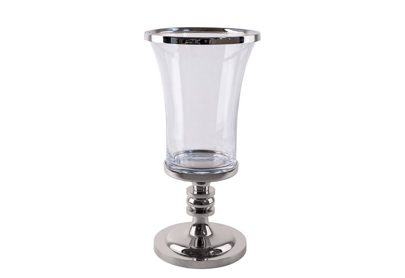 Fink Windlicht LYNETTE Windlicht - H.42cm x D.18cm - silber - Edelstahl /Glas (1 St., Kerzenleuchter - Windlichthalter), Eleganter Kerzenhalter Leuchter Deko aus Glas - Indoor geeignet von Fink