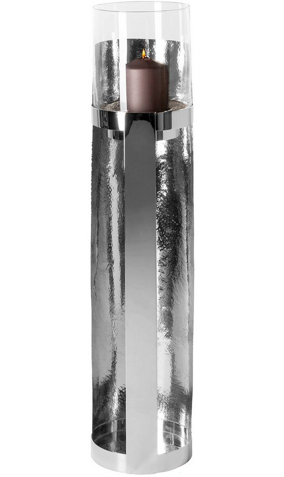 Fink Windlicht MANIAC (1 St), Kerzenhalter, Säule aus Edelstahl, mit Glaszylinder von Fink