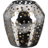 Fink Windlicht "SHEILA, mit kreis- und sternenförmigen Cut-Outs" silberfarben, aus Eisen - vernickelt von Fink