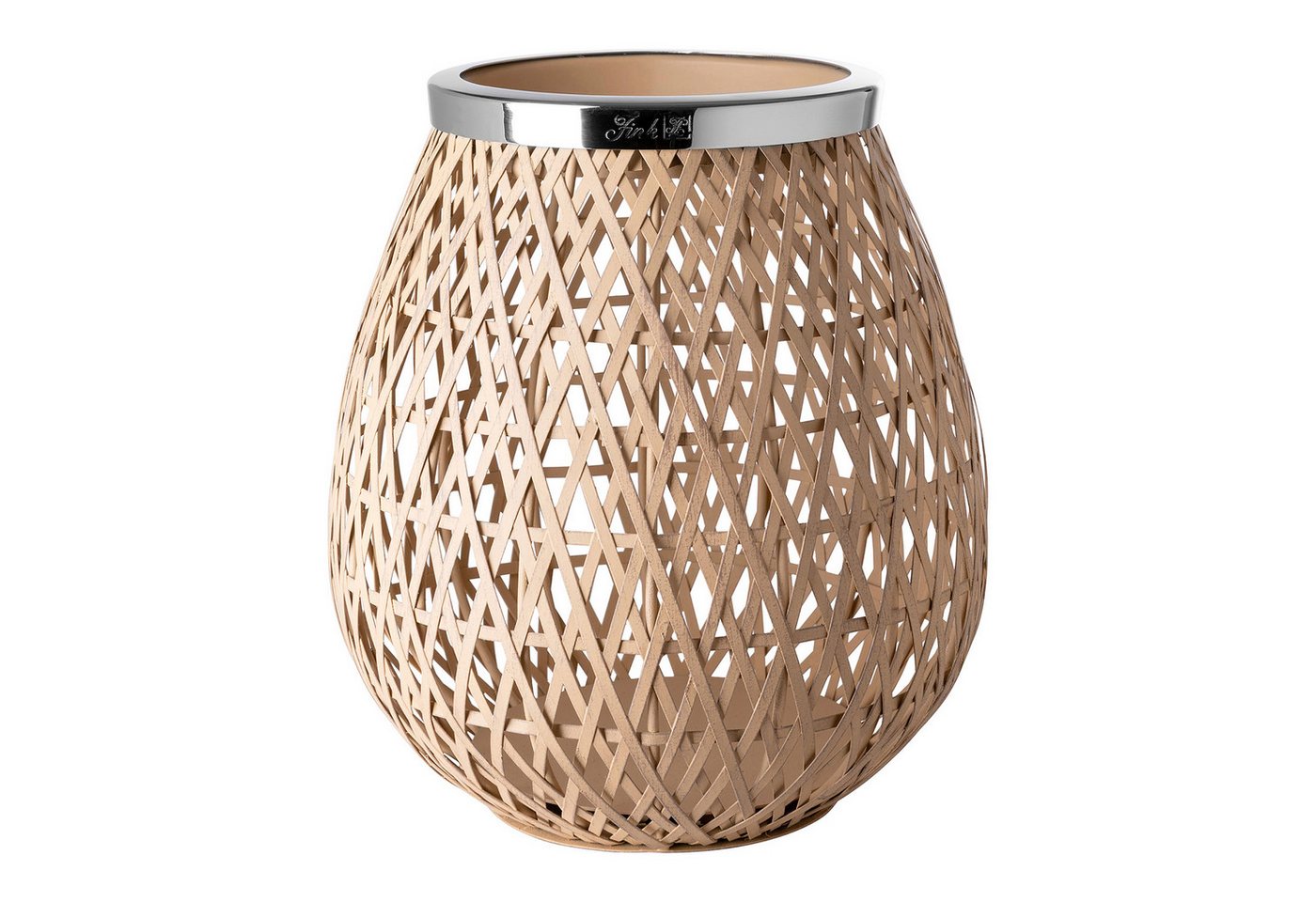 Fink Windlicht SHONA Windlicht - natur/silber - Eisen - H. 21cm x Ø 21,5cm - Kerze (1x Windlicht, Kerzenleuchter - Windlichthalter), Kerzenhalter - Leuchter - Deko von Fink