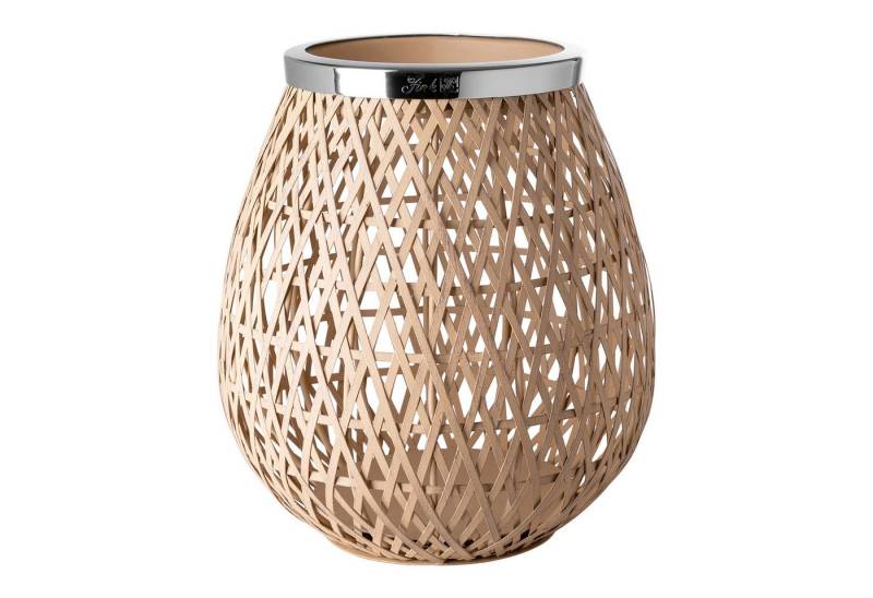 Fink Windlicht SHONA Windlicht - natur/silber - Eisen - H. 21cm x Ø 21,5cm - Kerze (1x Windlicht, Kerzenleuchter - Windlichthalter), Kerzenhalter - Leuchter - Deko von Fink