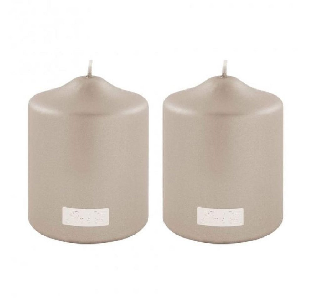 Fink Windlicht Stumpenkerze Metallic Stein (10cm) (2er-Set) von Fink