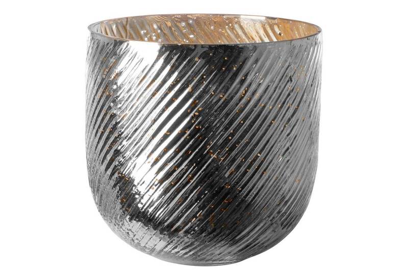 Fink Windlicht VICKY Windlicht - H.25cm x D.25cm - antik silber - Glas - Dekoration (Kerzenleuchter - Windlichthalter), Eleganter Kerzenhalter Leuchter - Deko für Innenräume, sanft reinigen von Fink