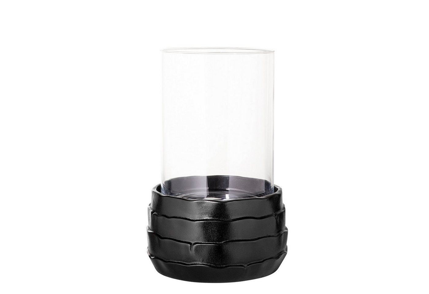 Fink Windlicht Windlicht COCON - schwarz - Keramik - Glas - H.34cm x Ø 25cm (Keramikbasis + Glas), nicht outdoorgeeignet von Fink