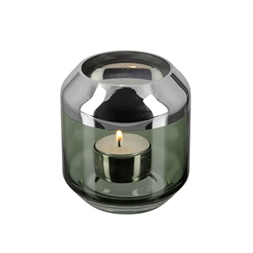 SMILLA/Vase,Teelichthhalter,Glas,d.-grün/H.9cm,D.9cm von Fink