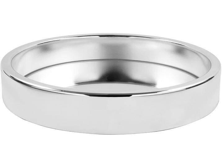 Tablett FINK EMPIRE , silber (silberfarben), H:5,5cm Ø:38cm, Metall, Tabletts, Serviertablett, Dekoaccessoires, mit Spiegeleinsatz von Fink