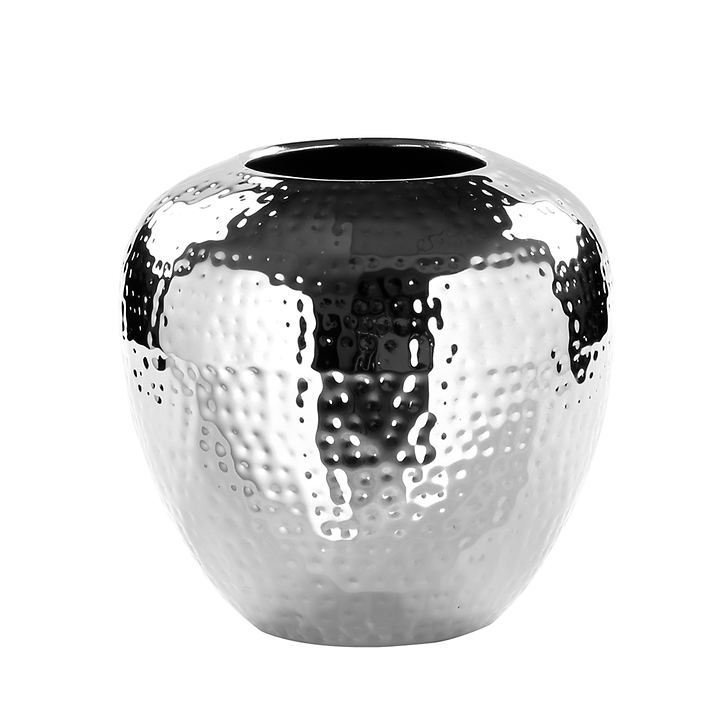 Vase 'Losone' gehämmert, klein  (D:20xH:20cm) von Fink