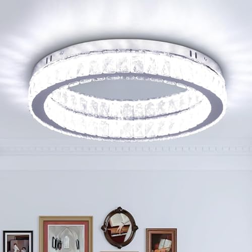 Fintonglan 17,7“ Kristall bündig Halterung Deckenleuchte Leuchten Moderne Runde LED-Kronleuchter Leuchte Deckenleuchte für Wohnzimmer Esszimmer Küche 48W 6000K Fintonglan 17,7“ Kristall bündig Halterung Deckenleuchte Leuchten Moderne Runde LED-Kronleuchter Leuchte Deckenleuchte für Wohnzimmer Esszimmer Küche 48W 6000K von Finktonglan