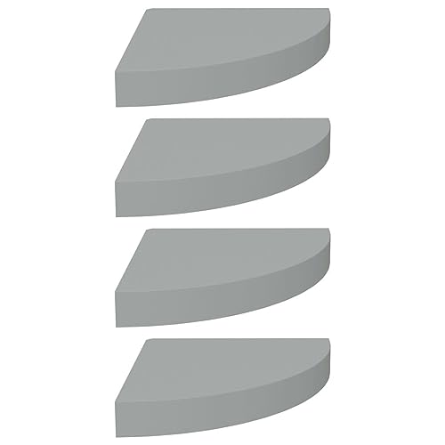 [4-teiliges Set] Finlon schwebende Eckregale – elegante weiße Regaleinheiten für kleine Dekorationsgegenstände – platzsparende Eckregale für stilvolle Aufbewahrung – 25 x 2,8 cm-Grau(25 x 25 x 3,8 cm) von Finlon