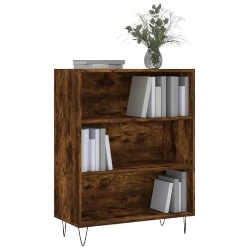 Finlon Bücherregal aus Holz |Möbelvitrine aus geräucherter Eiche für Aufbewahrungseinheit |69,2,5 x 90 cm Größe-Weiß von Finlon
