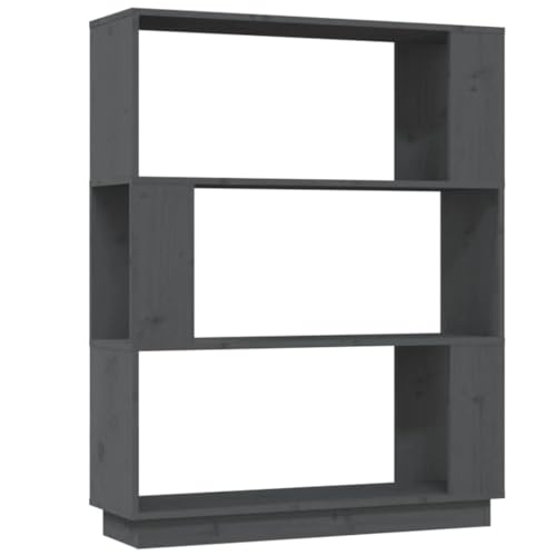 Finlon Bücherregal aus massivem Kiefernholz – für weißen Raumteiler Möbel – 80 x 201 cm – Raumteiler aus Kiefernholz-Grau von Finlon