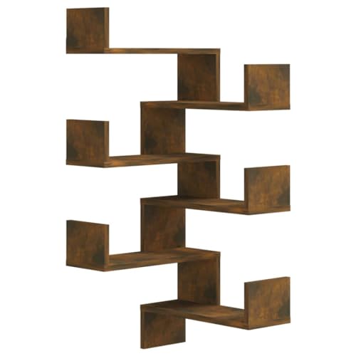 Finlon Eckregale – 2er-Set |R?uchereiche 40x40 cm |Holzmaterial |Eckregal, schwebende Regale, montierte Regale |Moderner und funktionaler Dekor für jeden Raum von Finlon