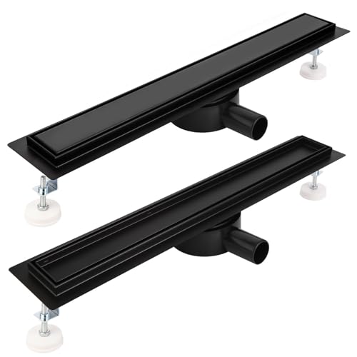 Duschrinne 40cm Schwarz Matt Befliesbar Extra Flach Edelstahl komplettset duschabfluss bodenablauf 360 Grad Siphon mit Geruchsstop und Haarsieb Größen 30cm -120cm Duschrinne 40cm Schwarz Matt Befliesbar Extra Flach Edelstahl komplettset duschabfluss bodenablauf 360 Grad Siphon mit Geruchsstop und Haarsieb Größen 30cm -120cm von Finmrys