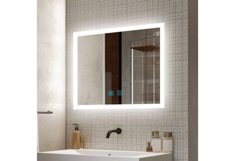 Finmrys Badspiegel LED Kaltweißer Warmweiß Touchschalter Antibeschlag von Finmrys