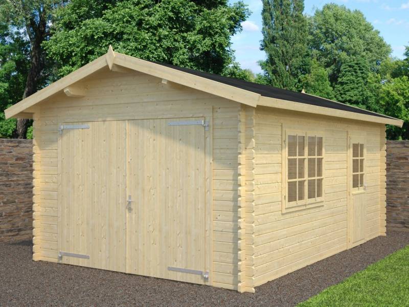 Finn Art Blockhaus Gartenhaus Aktion 16 mit holztor Holzhaus Blockbohlenhaus, BxT: 350x520 cm von Finn Art Blockhaus