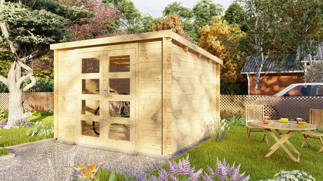 Finn Art Blockhaus Gartenhaus Funny 2 Holzhaus Blockbohlenhaus, BxT: 298x298 cm von Finn Art Blockhaus