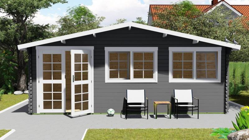 Finn Art Blockhaus Gartenhaus Norwegen 53 Holzhaus Blockbohlenhaus, BxT: 600x400 cm von Finn Art Blockhaus