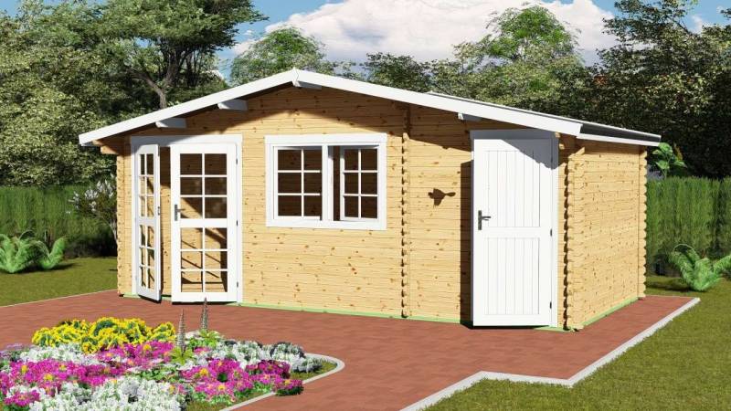 Finn Art Blockhaus Gartenhaus Norwegen 60 Holzhaus Blockbohlenhaus, BxT: 600x300 cm von Finn Art Blockhaus