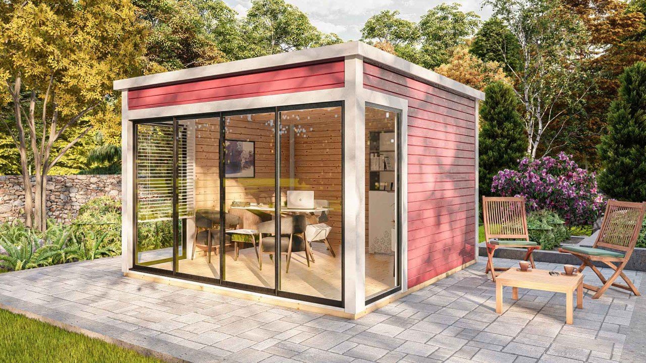 Finn Art Blockhaus Gartenhaus Sydney 33 Holzhaus, BxT: 360x370 cm von Finn Art Blockhaus