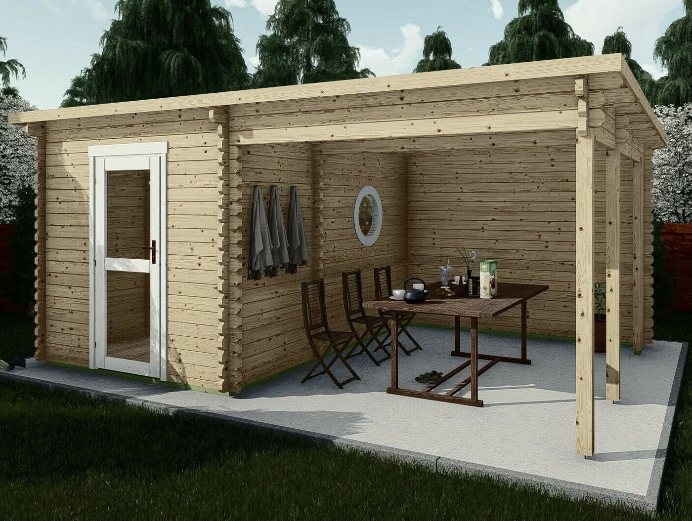 Finn Art Blockhaus Saunahaus Trontheim 1 Plus, BxTxH: 510 x 360 x 235 cm, Outdoor Gartensauna, ohne Ofen mit Vorraum Finn Art Blockhaus Saunahaus Trontheim 1 Plus, BxTxH: 510 x 360 x 235 cm, Outdoor Gartensauna, ohne Ofen mit Vorraum von Finn Art Blockhaus