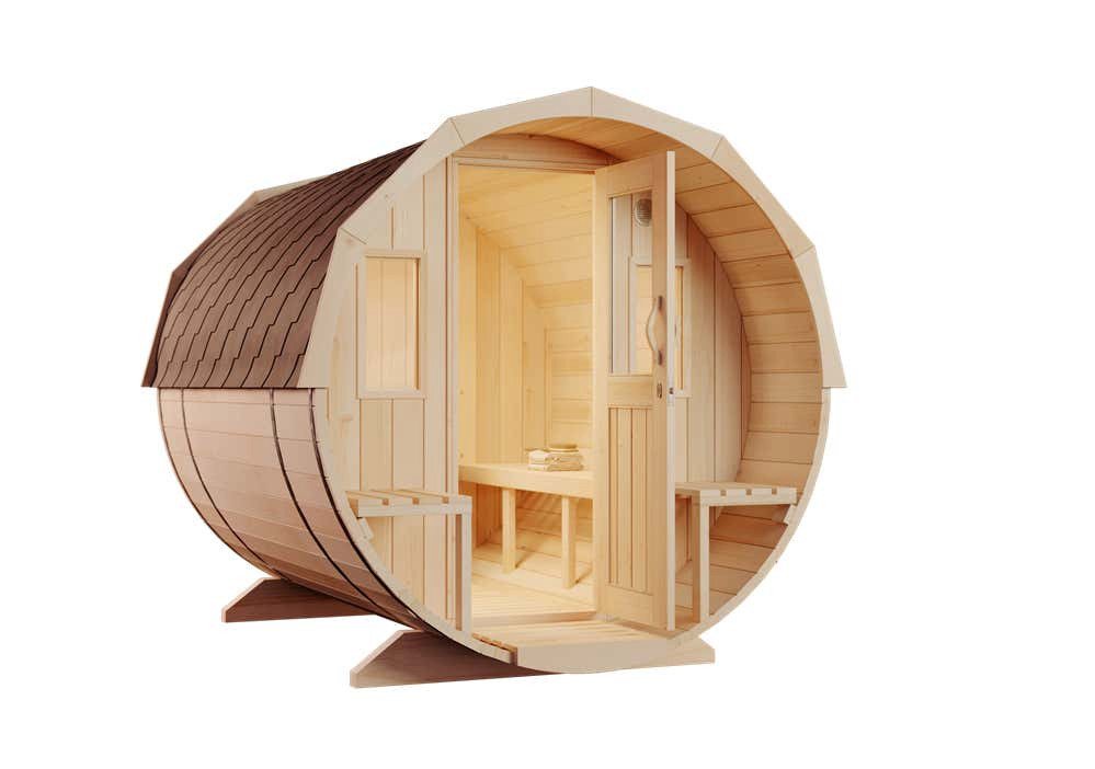 FinnTherm Fasssauna Sam, BxTxH: 220 x 280 x 228 cm, 40 mm FinnTherm Fasssauna Sam, BxTxH: 220 x 280 x 228 cm, 40 mm von FinnTherm