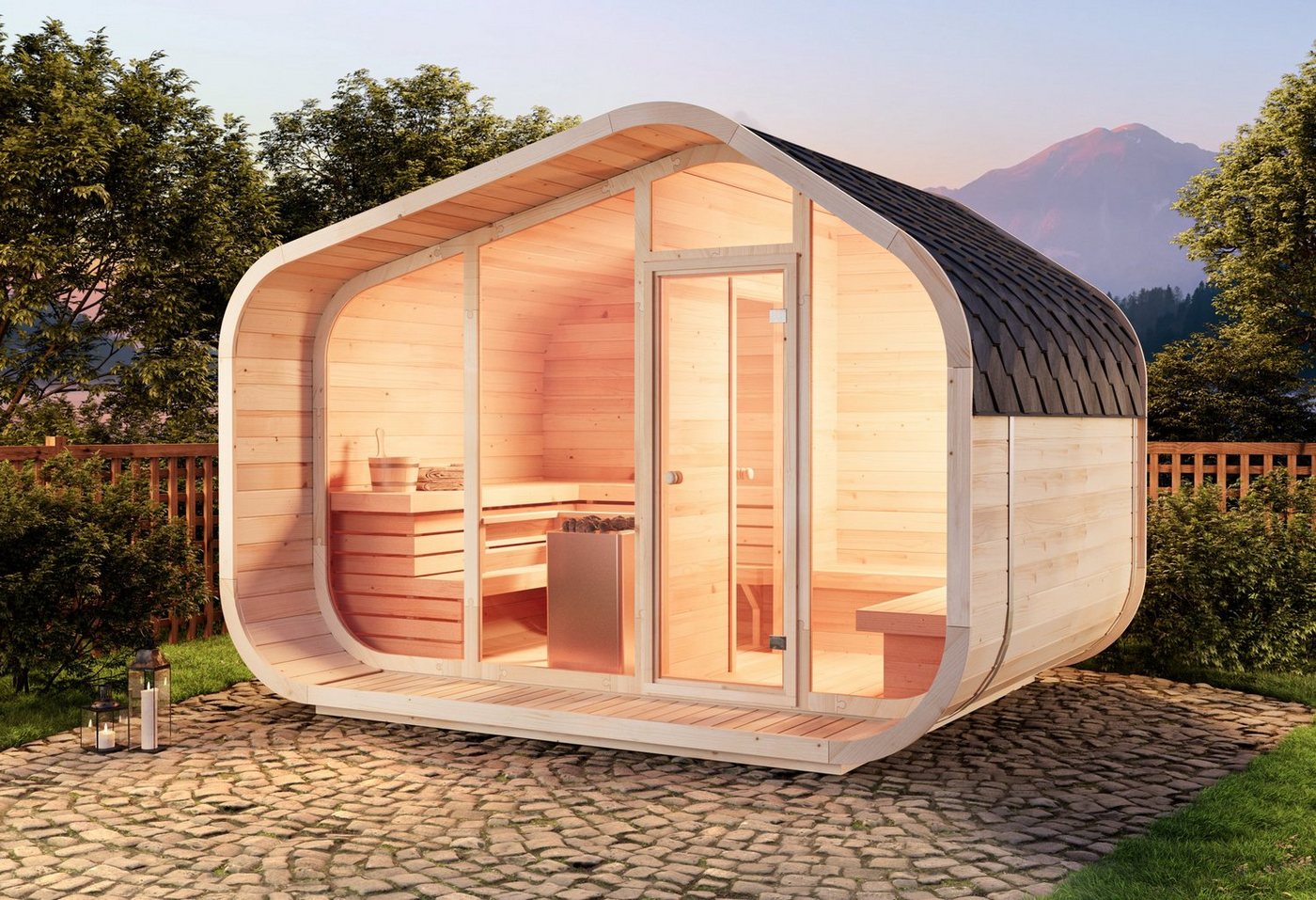 FinnTherm Fasssauna ScandiCube Wave Premium, BxTxH: 380 x 286 x 264 cm, 42 mm FinnTherm Fasssauna ScandiCube Wave Premium, BxTxH: 380 x 286 x 264 cm, 42 mm von FinnTherm