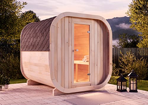 FinnTherm Fasssauna aus Holz ScandiCube Comfort, Outdoor-Sauna modern, Außensauna Garten mit 42 mm Wandstärke, Saunahaus 204 x 225 x 212 cm, naturbehandelt oder Thermoholz FinnTherm Fasssauna aus Holz ScandiCube Comfort, Outdoor-Sauna modern, Außensauna Garten mit 42 mm Wandstärke, Saunahaus 204 x 225 x 212 cm, naturbehandelt oder Thermoholz von FinnTherm