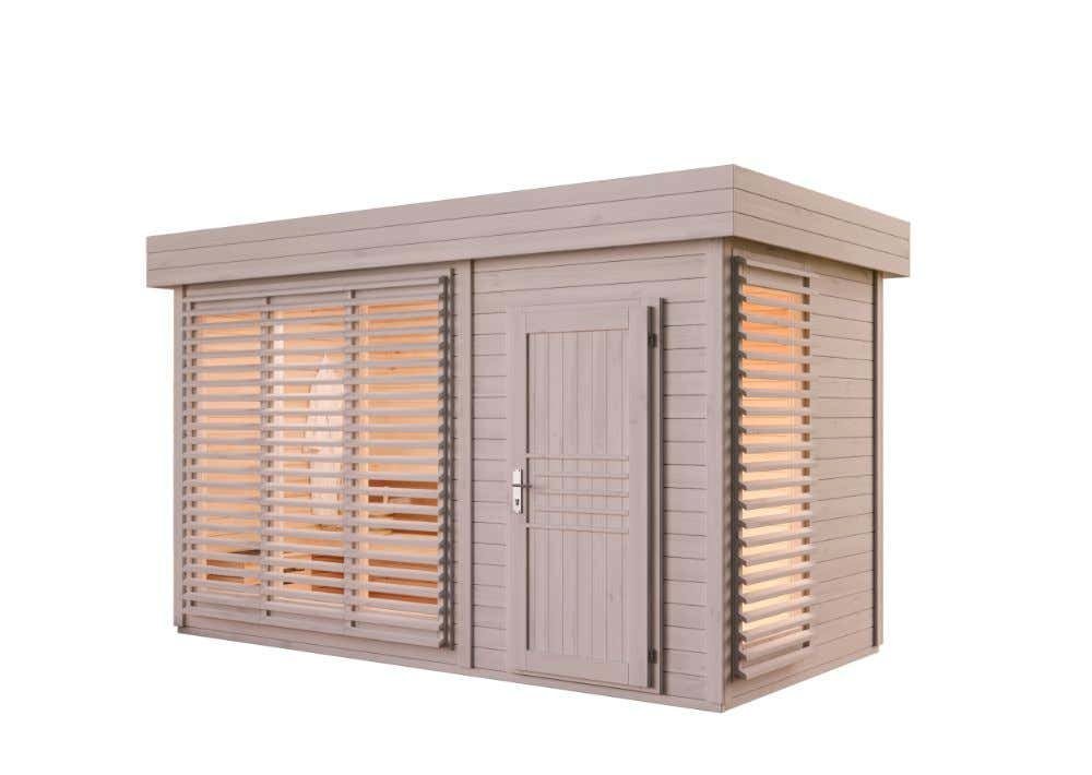 FinnTherm Saunahaus Azalia, BxTxH: 423 x 224 x 259 cm, 40 mm, in Naturbelassen Inkl. Fußboden von FinnTherm