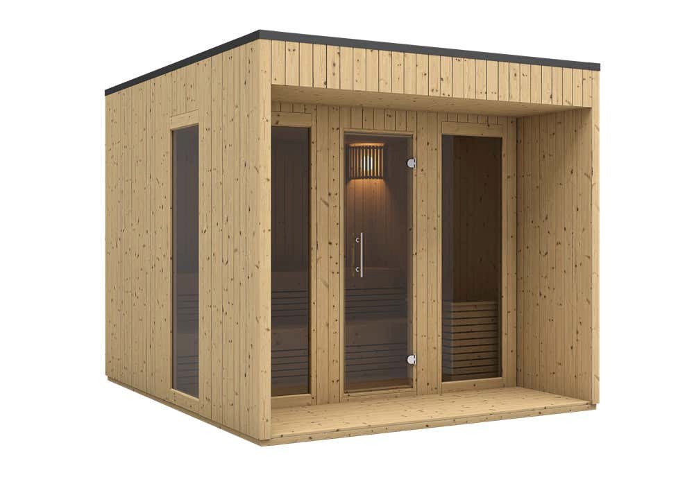 FinnTherm Saunahaus Tarmo, BxTxH: 301 x 254 x 236 cm, 72 mm, 72mm Wandstärke FinnTherm Saunahaus Tarmo, BxTxH: 301 x 254 x 236 cm, 72 mm, 72mm Wandstärke von FinnTherm