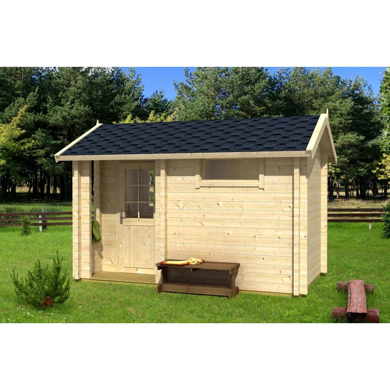 Finntherm Gartensauna Basel-70 Natur 407 cm x 230 cm von FinnTherm