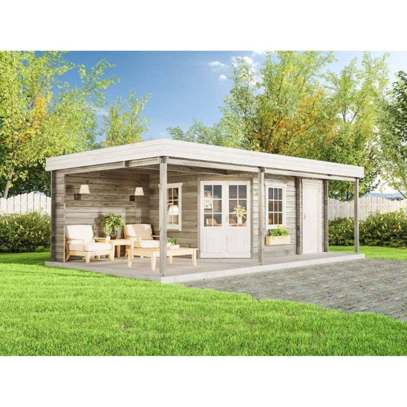 Finntherm Gartensauna Johanna-40 Plus Naturbelassen 718 cm x 404 cm von FinnTherm