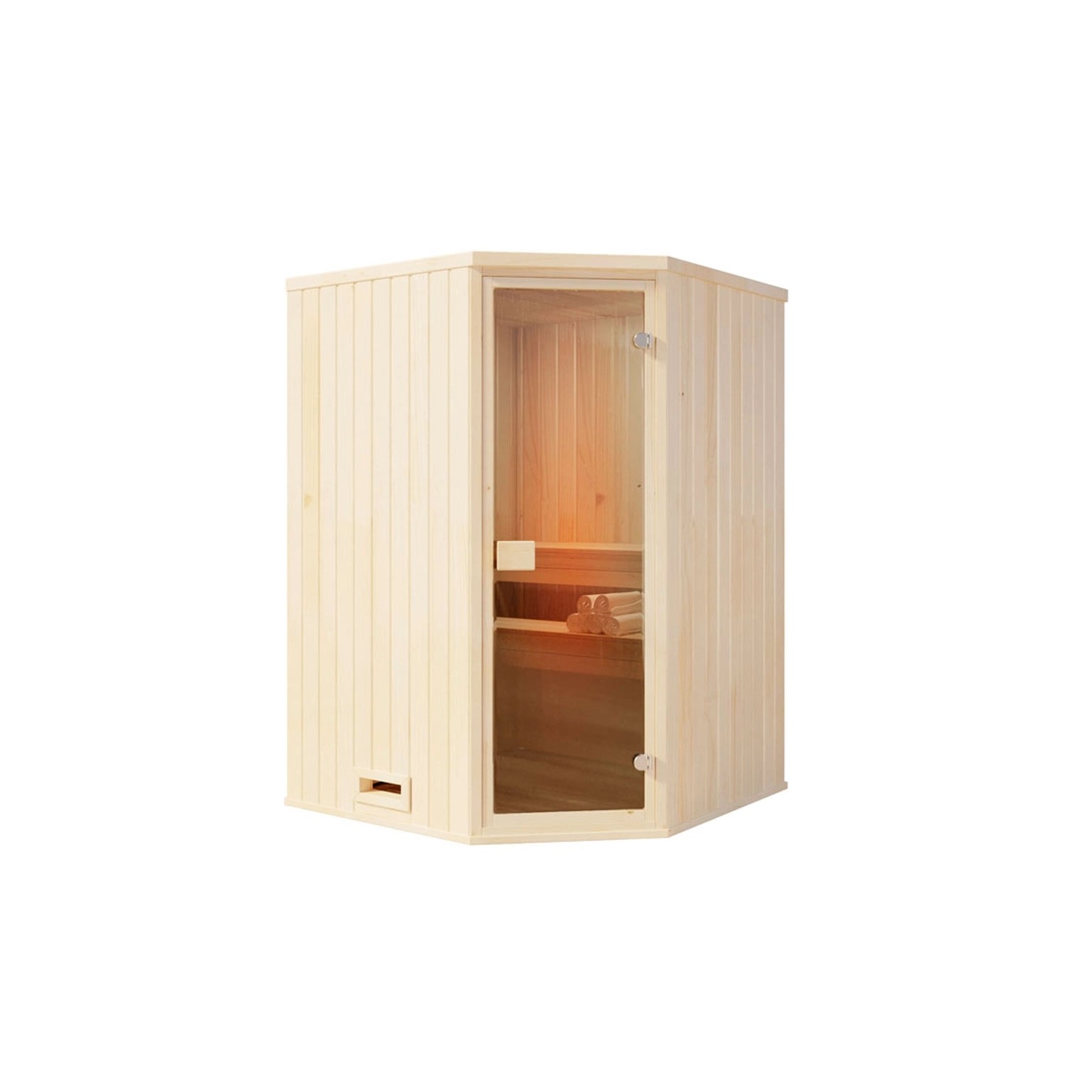 Finntherm Sauna Corner Naturbelassen 194 cm x 175 cm Wandstärke 40 mm von FinnTherm