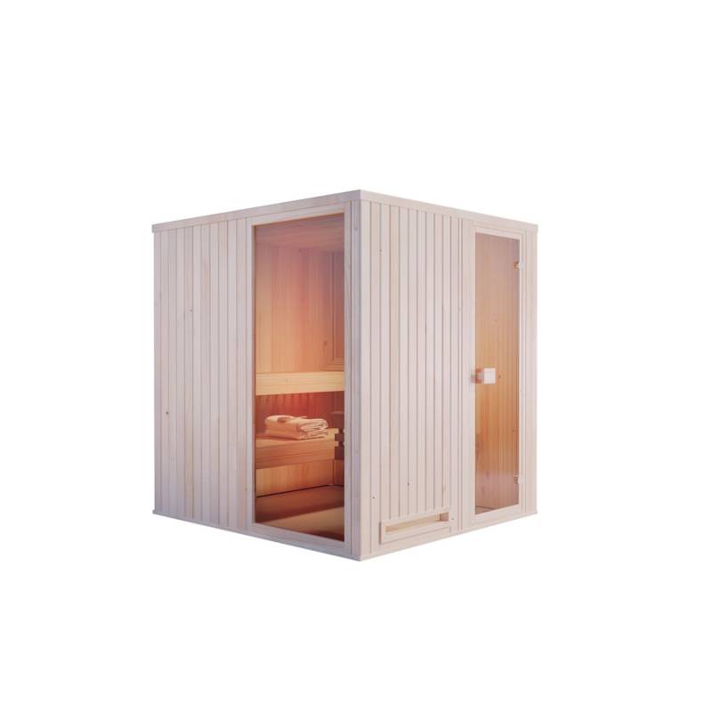 Finntherm Sauna Miranda Natur 194 cm x 194 cm Wandstärke 40 mm von FinnTherm