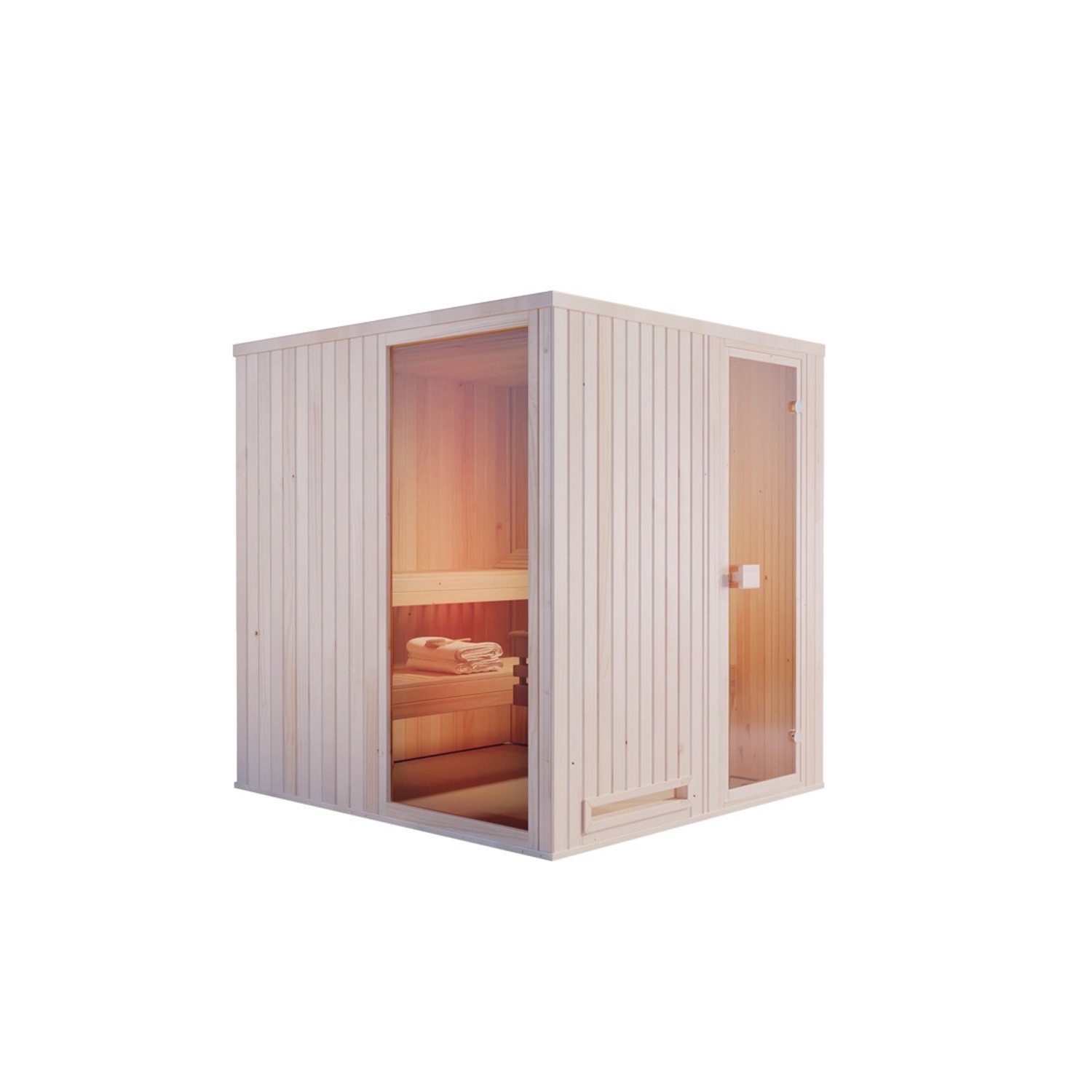 Finntherm Sauna Miranda Natur 244 cm x 194 cm Wandstärke 40 mm von FinnTherm