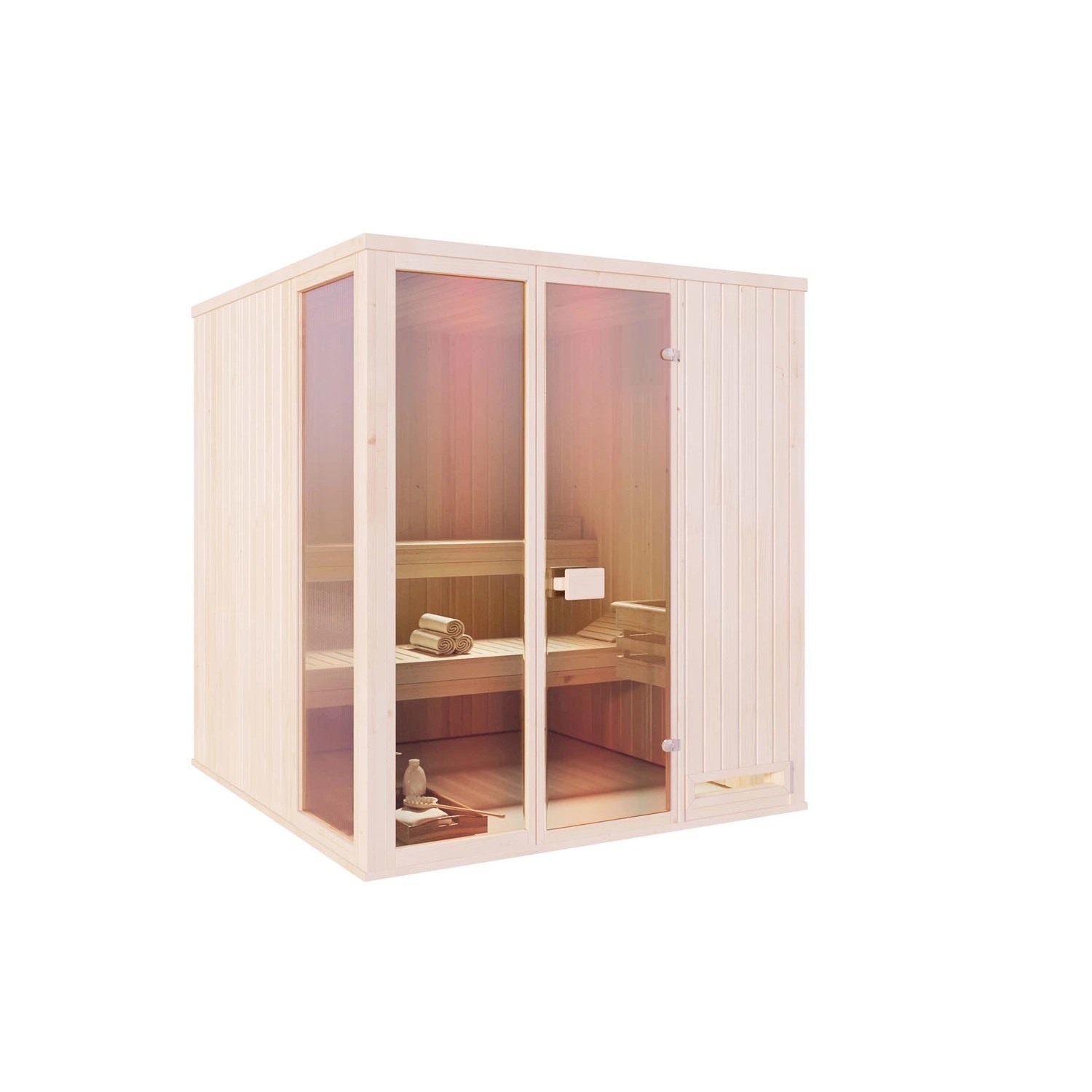 Finntherm Sauna Oda 2020 Naturbelassen 194 cm x 194 cm von FinnTherm