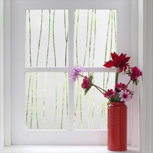 Finezz Fensterfolie für Sicht- und Lichtschutz - Vinyl-Aufkleberfolie schafft eine Milchglas-Optik - statisch haftend - perfekt für Zuhause und Büro 35.4'' x 78.7'' Irregular Stripe von Finnez