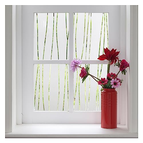 Finnez Fensterfolie Selbsthaftend Milchglasfolie Sichtschutzfolie Scheibenfolie Blickdicht Dekorfolie Anti-UV Statische Folie Mit Unregelmäßige Streifen Muster 75 X 200 cm von Finnez