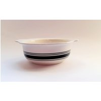 Arabia Finland Faenza Black Stripe Müsli/Servier Schüssel Von Peter Winqvist Vintage Keramik von FinnishDesignFinds