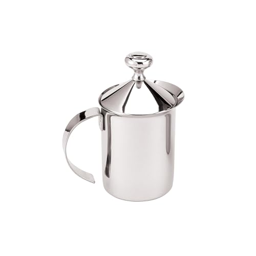 Fino Milchkännchen Aufschäumer Cappuccino Schaumkrug mit Griff und Deckel, 18/8 Edelstahl, 400 ml Fassungsvermögen Fino Milchkännchen Aufschäumer Cappuccino Schaumkrug mit Griff und Deckel, 18/8 Edelstahl, 400 ml Fassungsvermögen von Fino