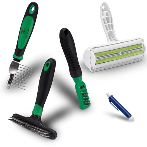 FinoPet 5er Entfilzungs-Set mit verschiedenen Hundebürsten/Katzenbürsten, XL Fusselrolle, Zeckenzange, Entfilzer, Langhaar Kurzhaar Unterwolle Bürsten Tierhaarentferner, Automatische Zeckenentfernung FinoPet 5er Entfilzungs-Set mit verschiedenen Hundebürsten/Katzenbürsten, XL Fusselrolle, Zeckenzange, Entfilzer, Langhaar Kurzhaar Unterwolle Bürsten Tierhaarentferner, Automatische Zeckenentfernung von FinoPet
